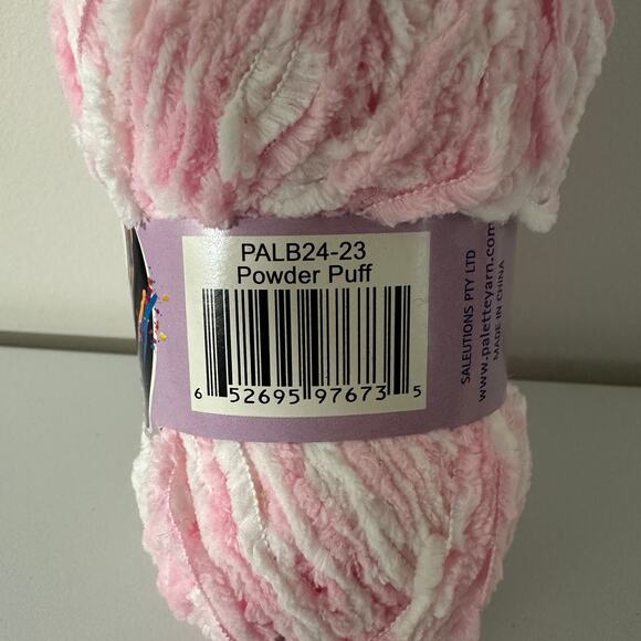 Palette Collection Baby Yarn Powder Puff Pink White Polyester 109 Yards - Picture 7 of 8